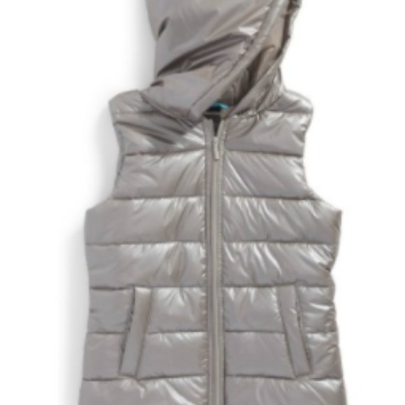Gray Zella Girl Puffer Vest Size 5/6 - Picture 1 of 3